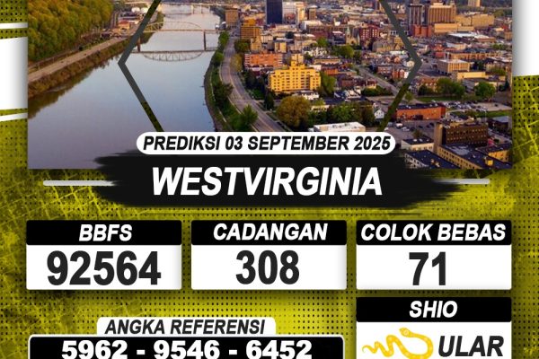 PREDIKSI WESTVIRGINIA 03 SEPTEMBER 2025 | PREDIKSI TOGEL KUNINGTOTO