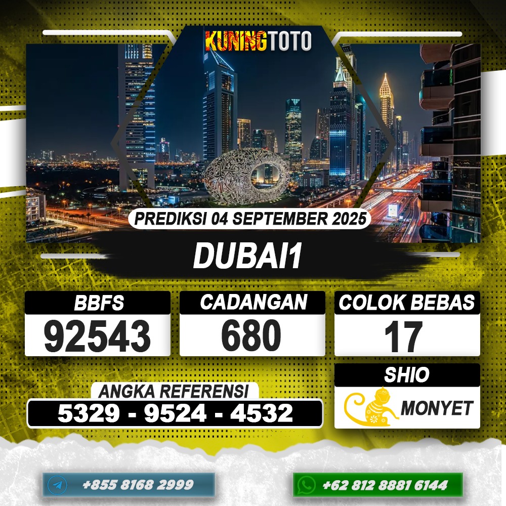 PREDIKSI DUBAI1 04 SEPTEMBER 2025 | PREDIKSI TOGEL KUNINGTOTO