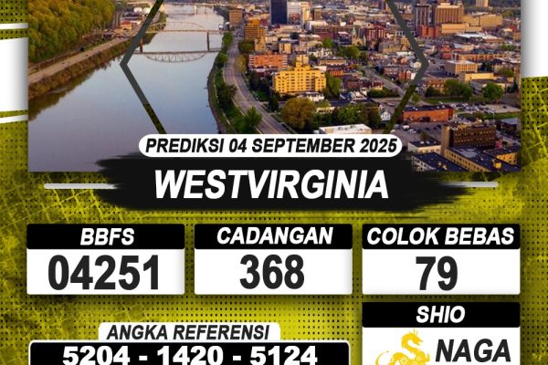 PREDIKSI WESTVIRGINIA 04 SEPTEMBER 2025 | PREDIKSI TOGEL KUNINGTOTO