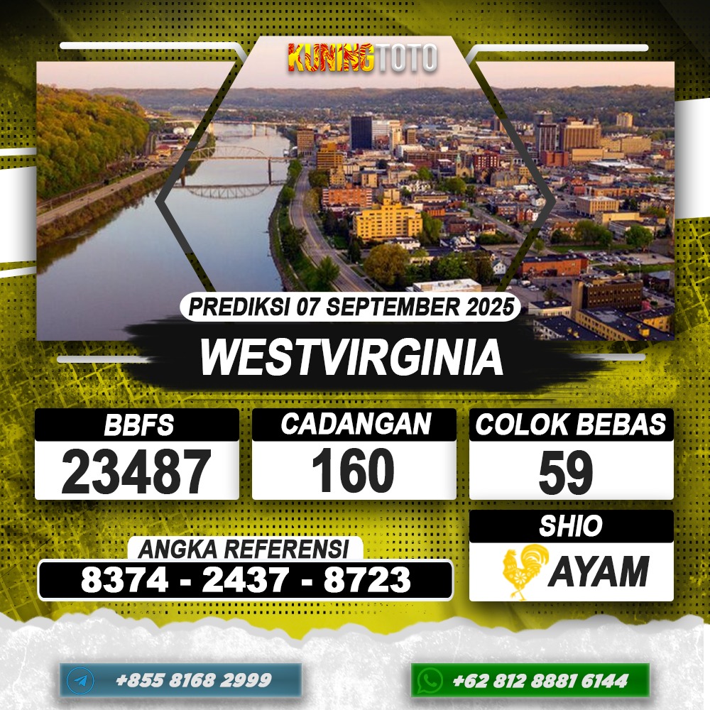 PREDIKSI WESTVIRGINIA 07 SEPTEMBER 2025 | PREDIKSI TOGEL KUNINGTOTO