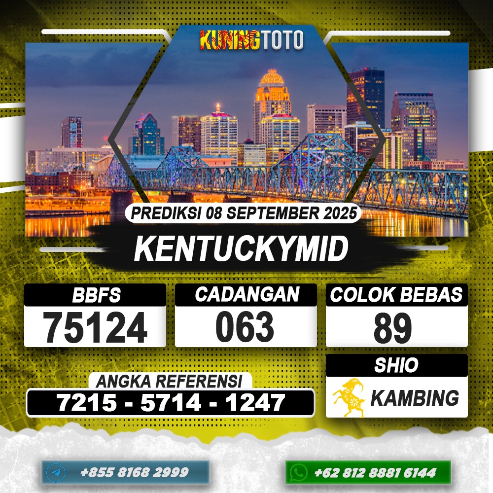 PREDIKSI KENTUCKYMID 08 SEPTEMBER 2025 | PREDIKSI TOGEL KUNINGTOTO