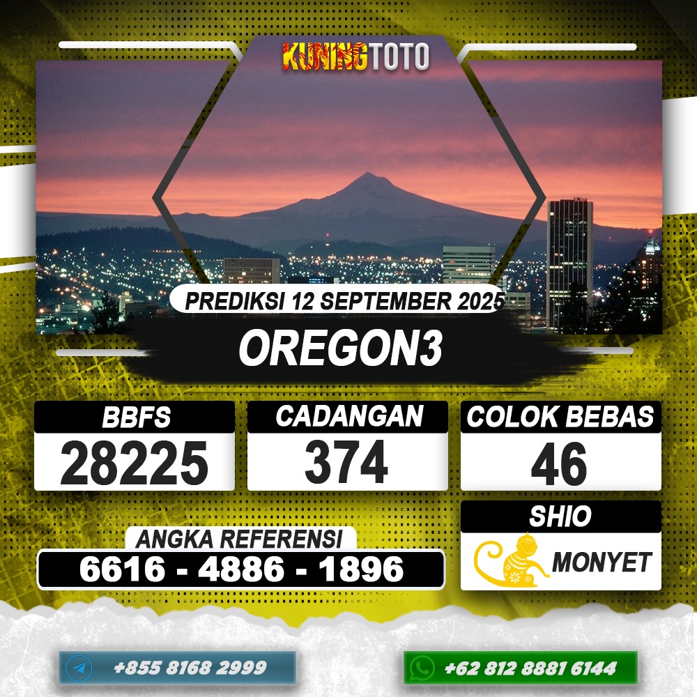 PREDIKSI OREGON3 12 SEPTEMBER 2025 | PREDIKSI TOGEL KUNINGTOTO