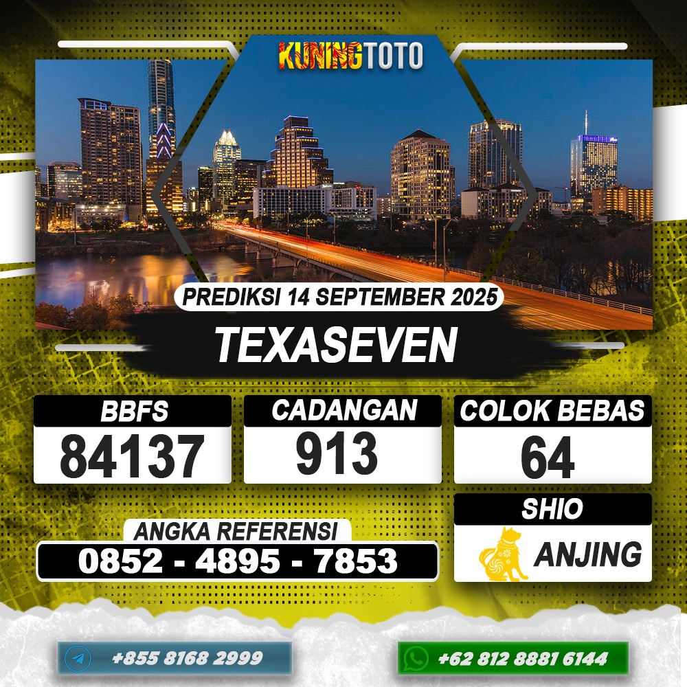 PREDIKSI TEXASEVEN 14 SEPTEMBER 2025 | PREDIKSI TOGEL KUNINGTOTO
