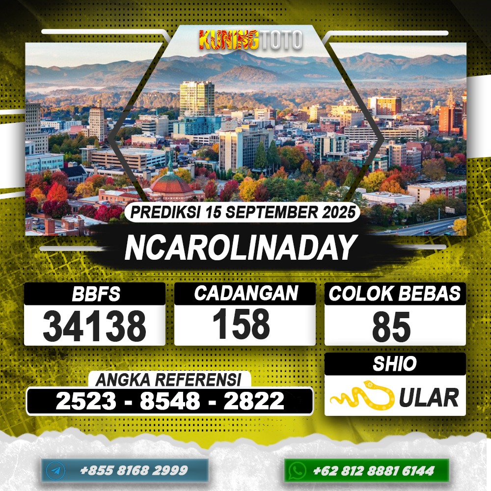 PREDIKSI NCAROLINADAY 15 SEPTEMBER 2025 | PREDIKSI TOGEL KUNINGTOTO