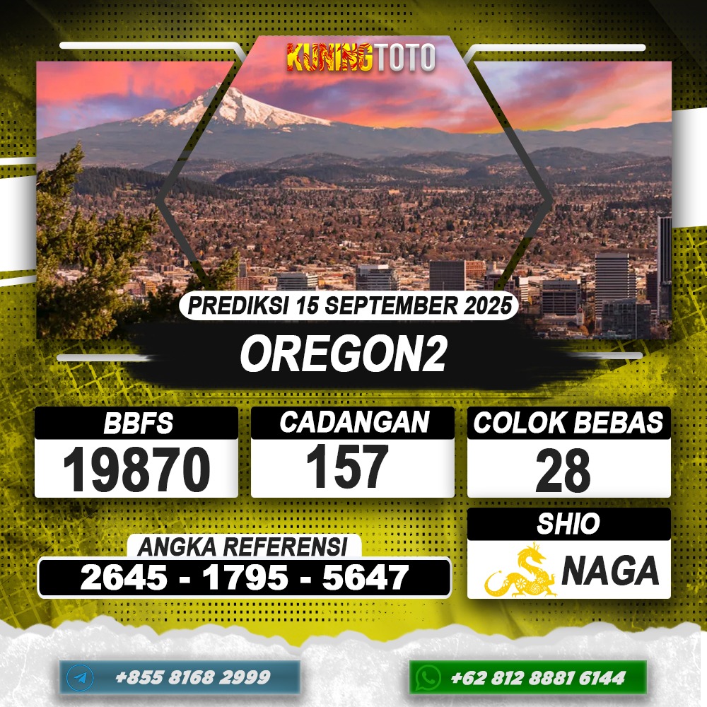 PREDIKSI OREGON2 15 SEPTEMBER 2025 | PREDIKSI TOGEL KUNINGTOTO