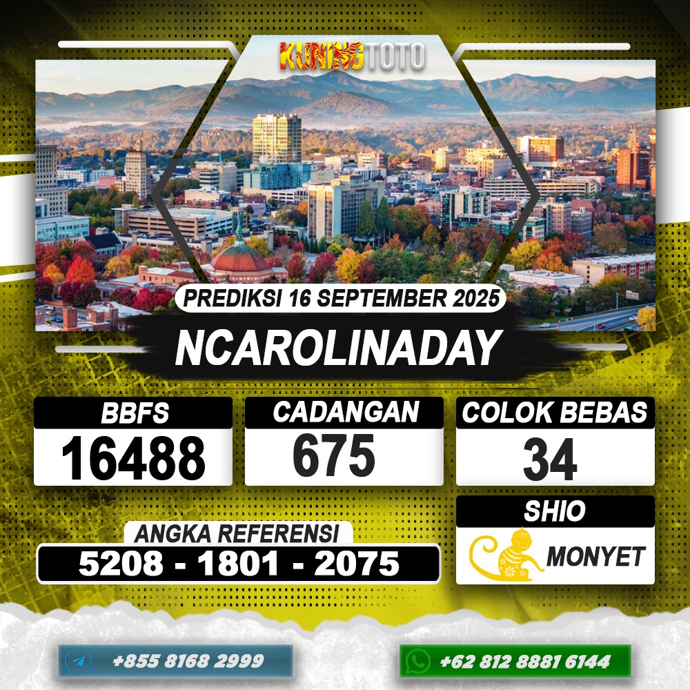PREDIKSI NCAROLINADAY 16 SEPTEMBER 2025 | PREDIKSI TOGEL KUNINGTOTO