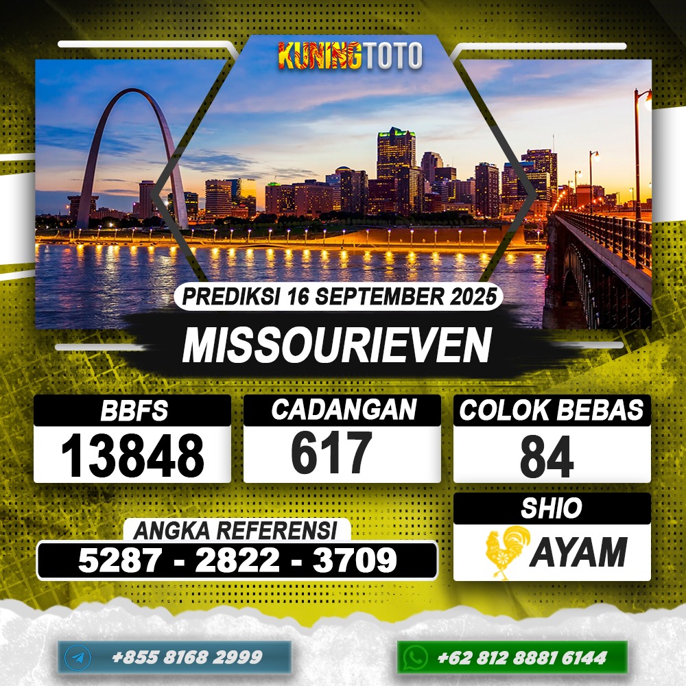 PREDIKSI MISSOURIEVEN 16 AGUSTUS 2025 | PREDIKSI TOGEL KUNINGTOTO