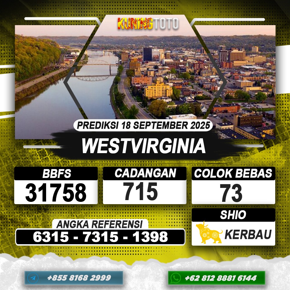 PREDIKSI WESTVIRGINIA 18 SEPTEMBER 2025 | PREDIKSI TOGEL KUNINGTOTO