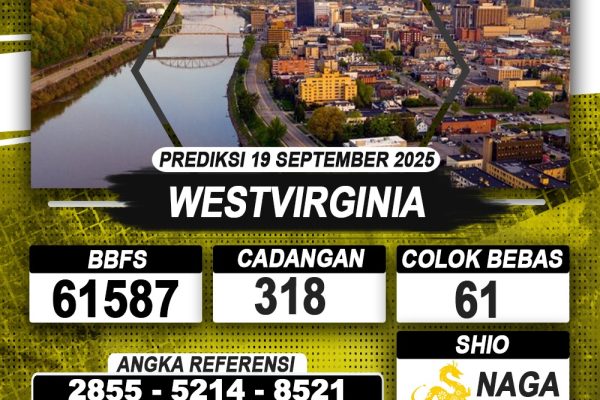 PREDIKSI WESTVIRGINIA 19 SEPTEMBER 2025 | PREDIKSI TOGEL KUNINGTOTO
