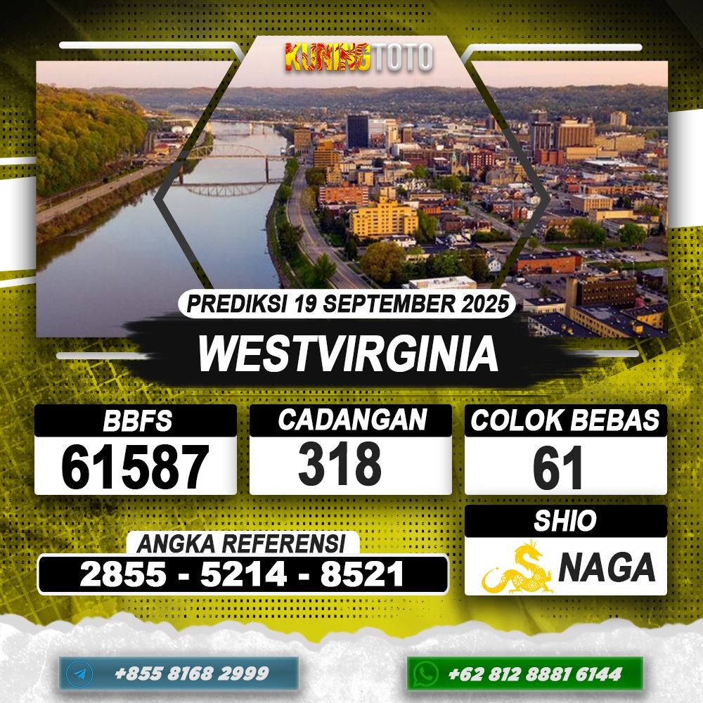 PREDIKSI WESTVIRGINIA 19 SEPTEMBER 2025 | PREDIKSI TOGEL KUNINGTOTO