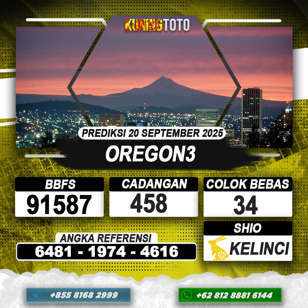 PREDIKSI OREGON3 20 SEPTEMBER 2025 | PREDIKSI TOGEL KUNINGTOTO