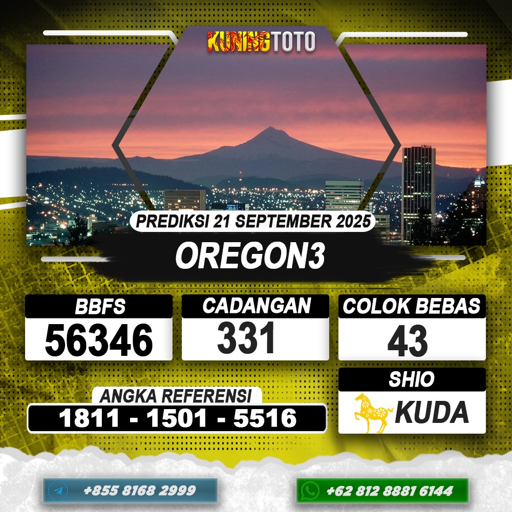 PREDIKSI OREGON3 21 SEPTEMBER 2025 | PREDIKSI TOGEL KUNINGTOTO