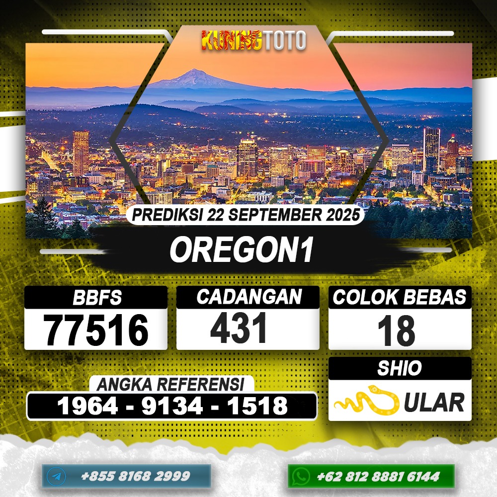 PREDIKSI OREGON1 22 SEPTEMBER 2025 | PREDIKSI TOGEL KUNINGTOTO