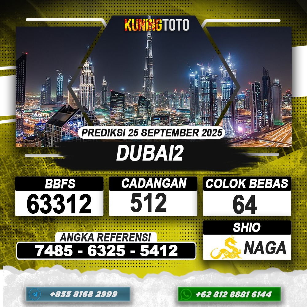 PREDIKSI DUBAI2 25 SEPTEMBER 2025 | PREDIKSI TOGEL KUNINGTOTO