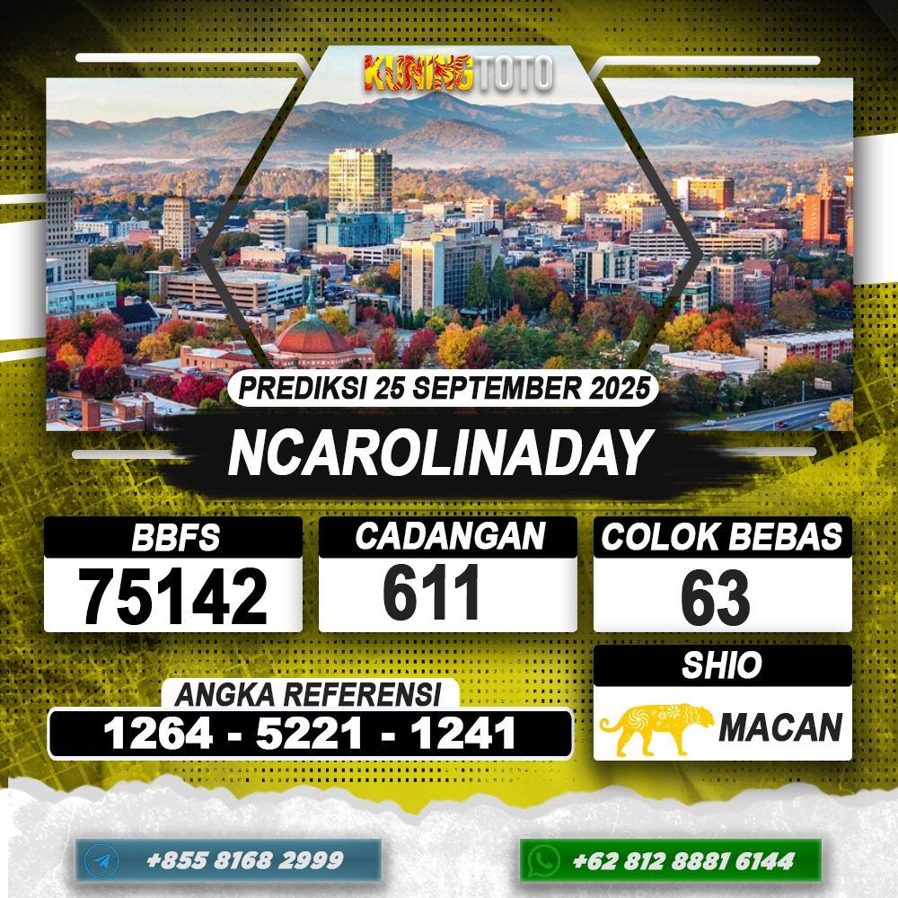 PREDIKSI NCAROLINADAY 25 SEPTEMBER 2025 | PREDIKSI TOGEL KUNINGTOTO