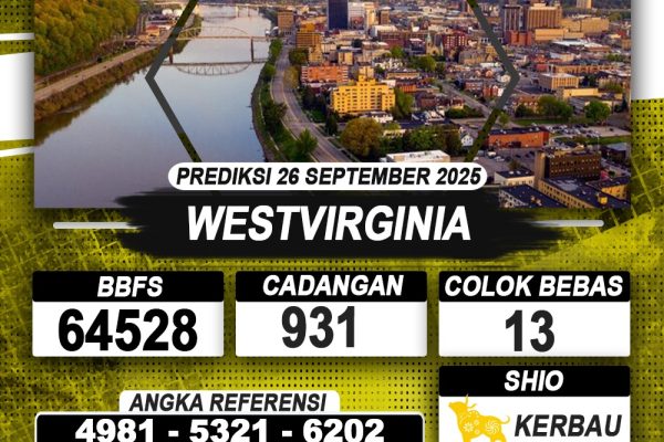 PREDIKSI WESTVIRGINIA 26 SEPTEMBER 2025 | PREDIKSI TOGEL KUNINGTOTO