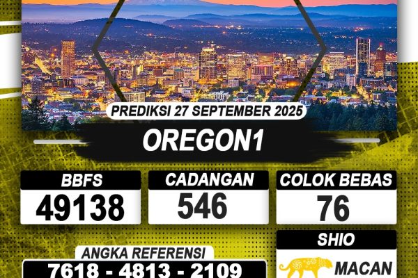 PREDIKSI OREGON1 27 SEPTEMBER 2025 | PREDIKSI TOGEL KUNINGTOTO