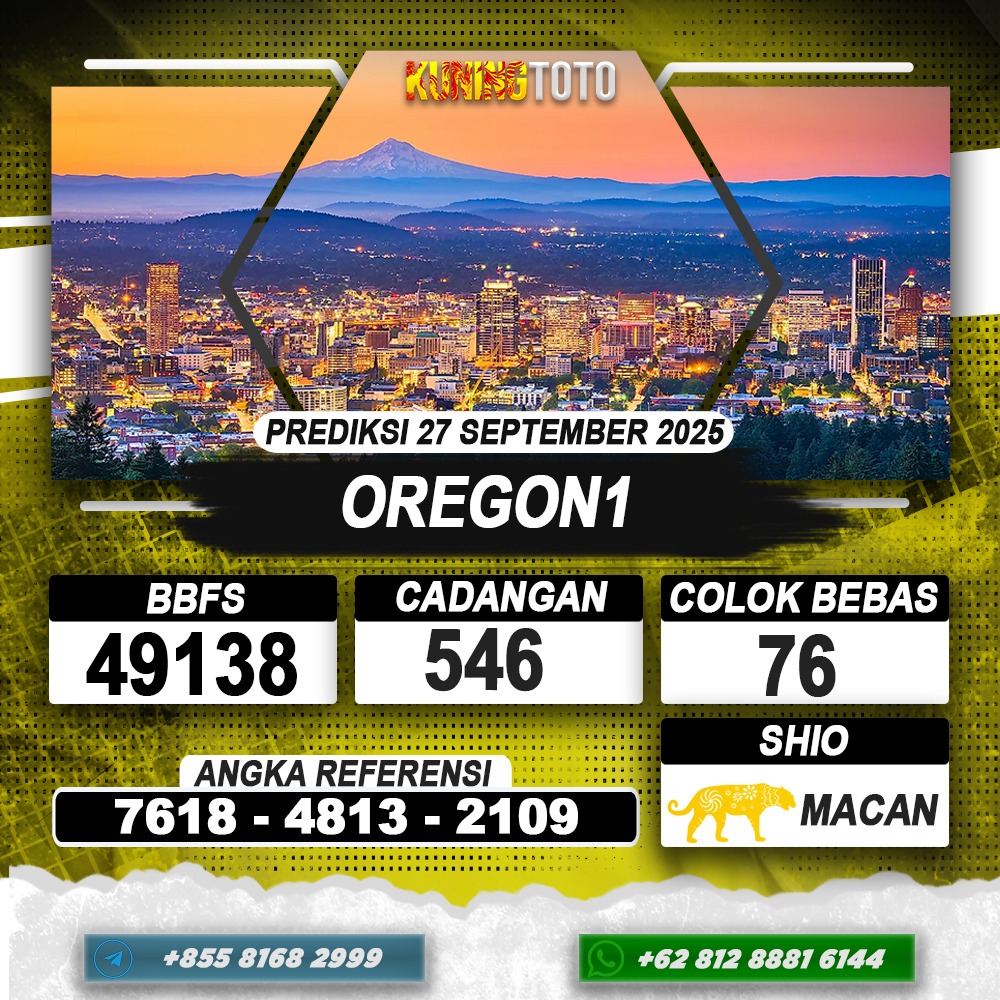 PREDIKSI OREGON1 27 SEPTEMBER 2025 | PREDIKSI TOGEL KUNINGTOTO