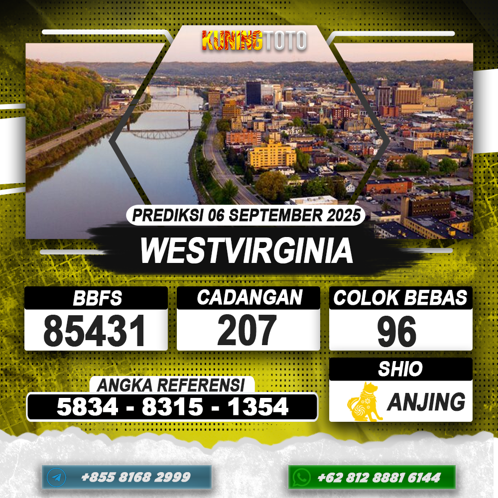 PREDIKSI WESTVIRGINIA 06 SEPTEMBER 2025 | PREDIKSI TOGEL KUNINGTOTO