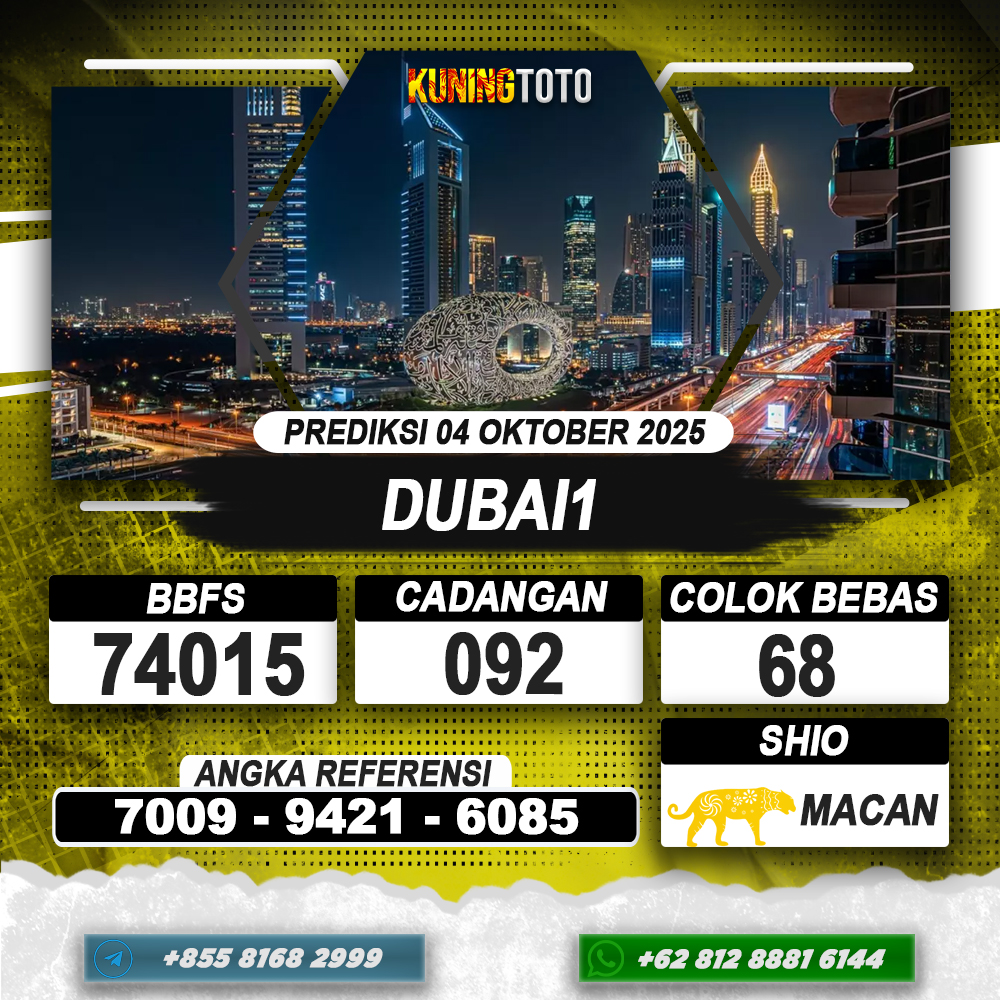 PREDIKSI DUBAI1 04 OKTOBER 2025 | PREDIKSI TOGEL KUNINGTOTO