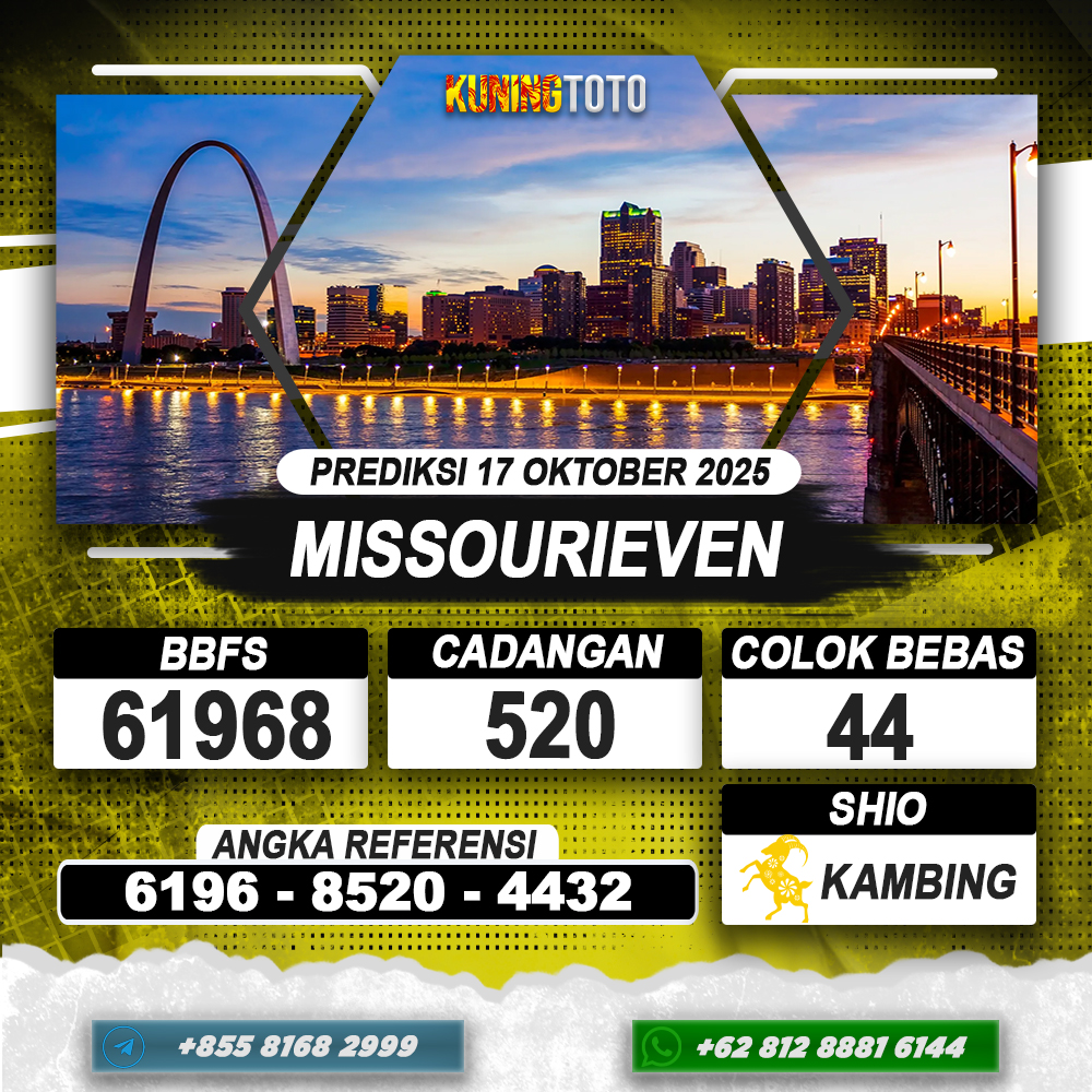 PREDIKSI MISSOURIEVEN 17 OKTOBER 2025 | PREDIKSI TOGEL KUNINGTOTO