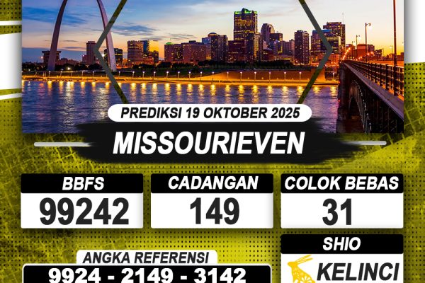 PREDIKSI MISSOURIEVEN 19 OKTOBER 2025 | PREDIKSI TOGEL KUNINGTOTO