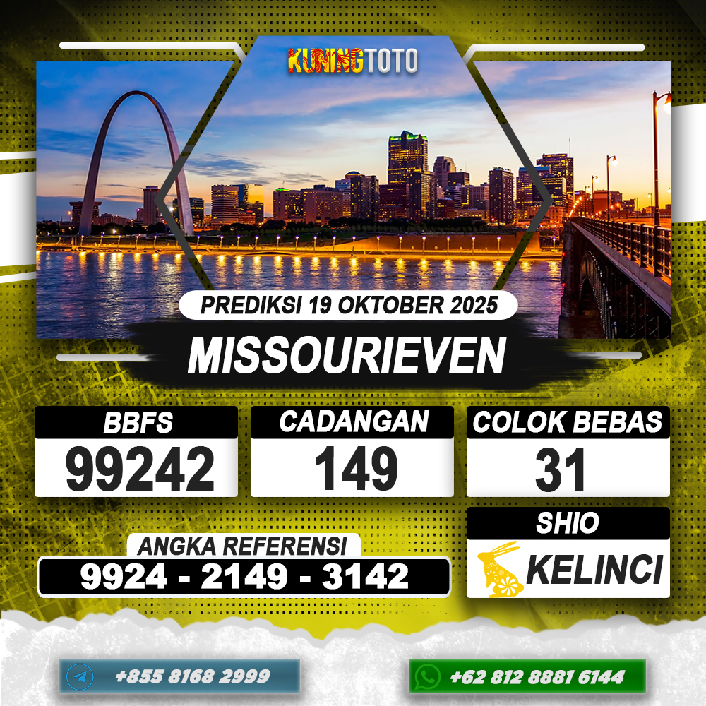 PREDIKSI MISSOURIEVEN 19 OKTOBER 2025 | PREDIKSI TOGEL KUNINGTOTO