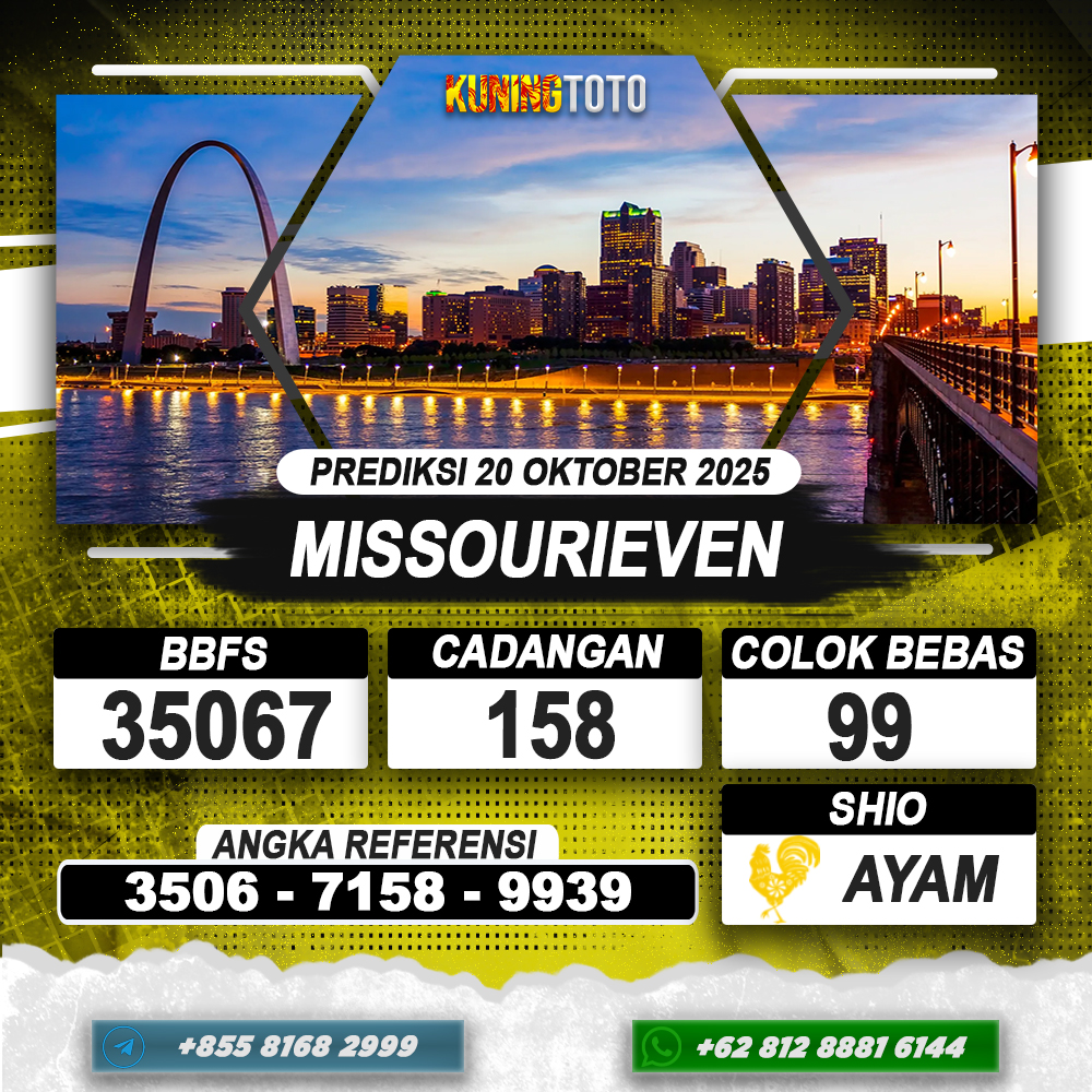 PREDIKSI MISSOURIEVEN 20 OKTOBER 2025 | PREDIKSI TOGEL KUNINGTOTO