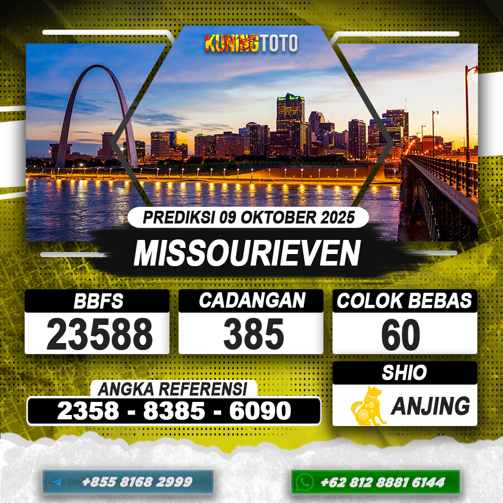 PREDIKSI MISSOURIEVEN 09 OKTOBER 2025 | PREDIKSI TOGEL KUNINGTOTO