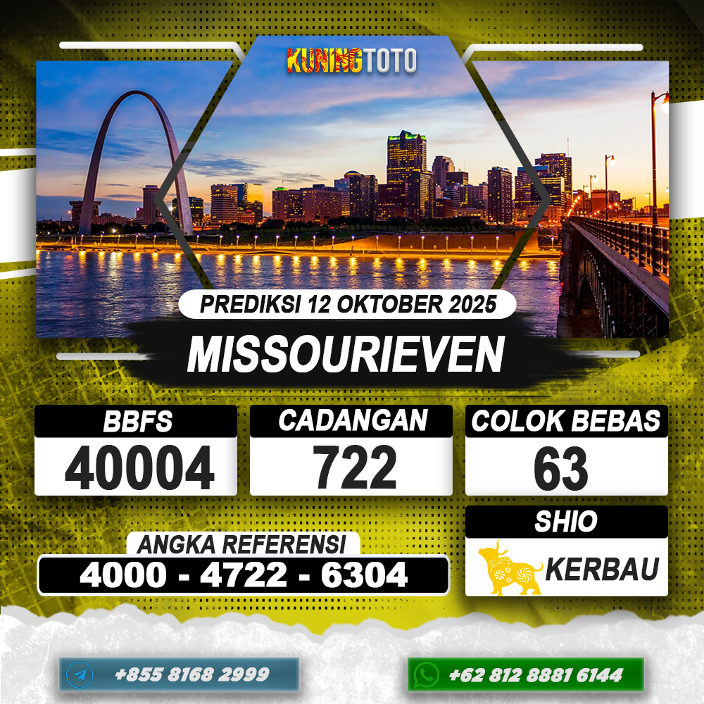 PREDIKSI MISSOURIEVEN 12 OKTOBER 2025 | PREDIKSI TOGEL KUNINGTOTO