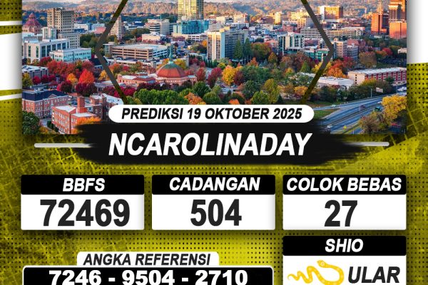 PREDIKSI NCAROLINADAY 19 OKTOBER 2025 | PREDIKSI TOGEL KUNINGTOTO