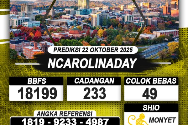 PREDIKSI NCAROLINADAY 22 OKTOBER 2025 | PREDIKSI TOGEL KUNINGTOTO