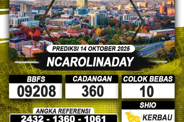 PREDIKSI NCAROLINADAY 14 OKTOBER 2025 | PREDIKSI TOGEL KUNINGTOTO