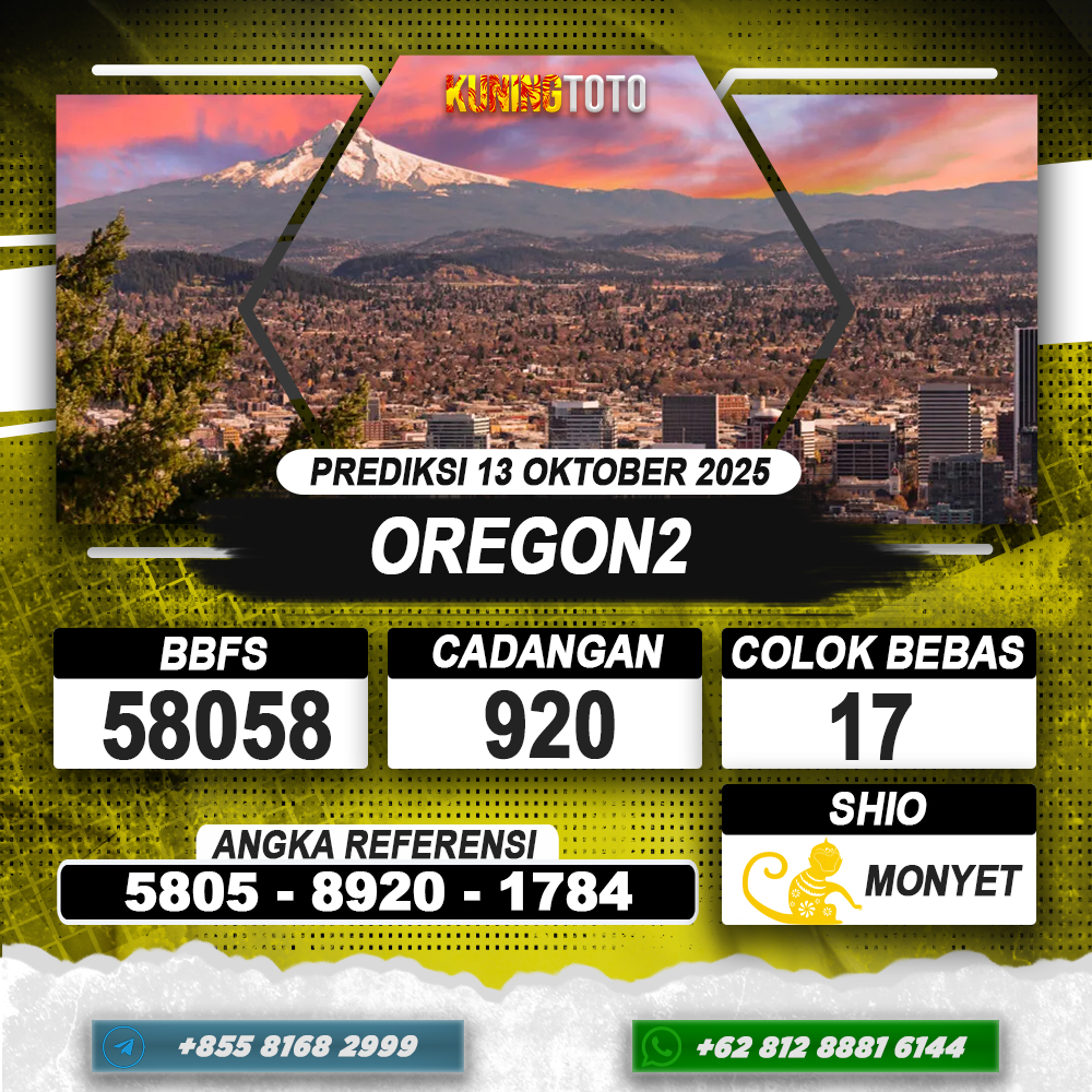 PREDIKSI OREGON2 13 OKTOBER 2025 | PREDIKSI TOGEL KUNINGTOTO