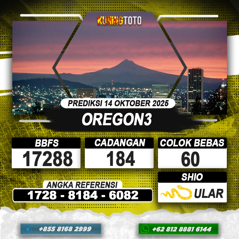 PREDIKSI OREGON3 14 OKTOBER 2025 | PREDIKSI TOGEL KUNINGTOTO