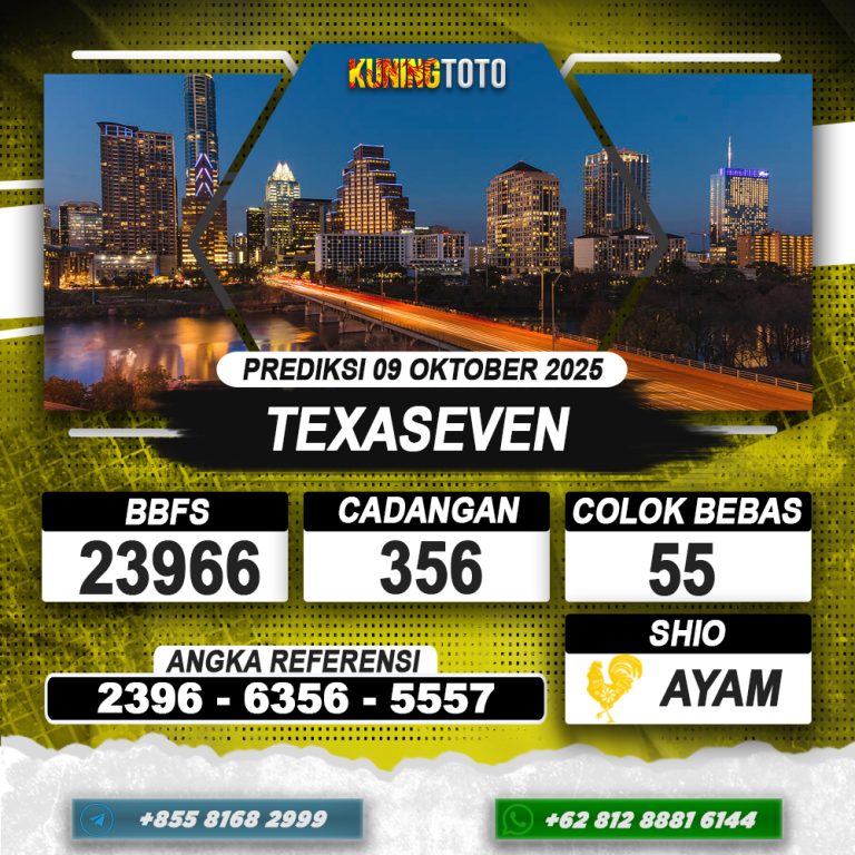 PREDIKSI TEXASEVEN 09 OKTOBER 2025 | PREDIKSI TOGEL KUNINGTOTO