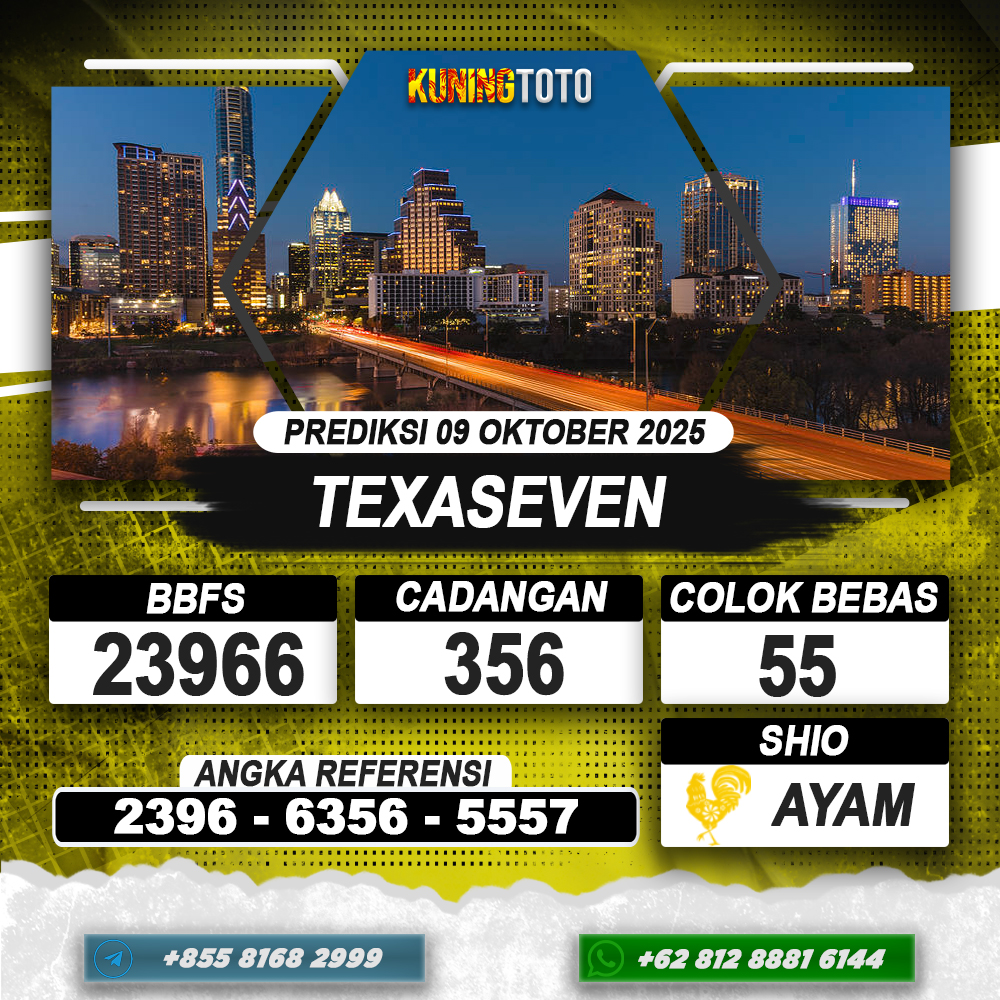 PREDIKSI TEXASEVEN 09 OKTOBER 2025 | PREDIKSI TOGEL KUNINGTOTO
