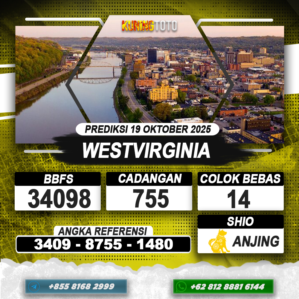 PREDIKSI WESTVIRGINIA 19 OKTOBER 2025 | PREDIKSI TOGEL KUNINGTOTO
