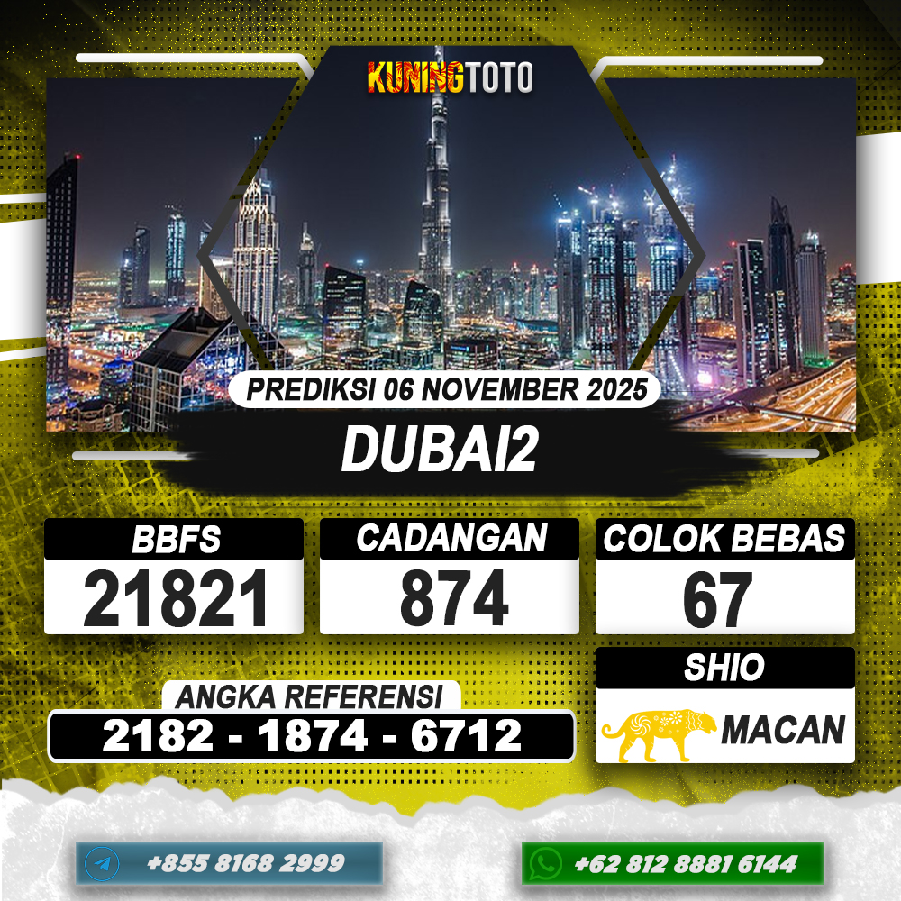 PREDIKSI DUBAI2 06 NOVEMBER 2025 | PREDIKSI TOGEL KUNINGTOTO