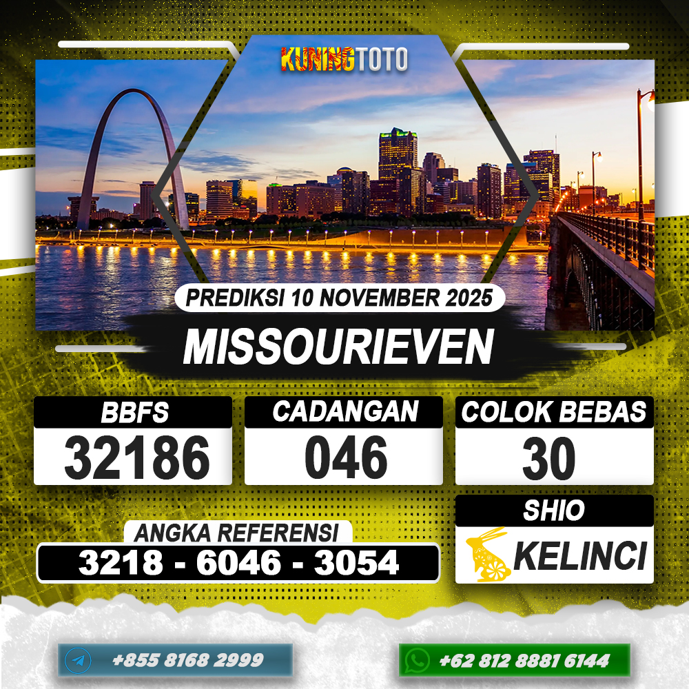 PREDIKSI MISSOURIEVEN 10 NOVEMBER 2025 | PREDIKSI TOGEL KUNINGTOTO
