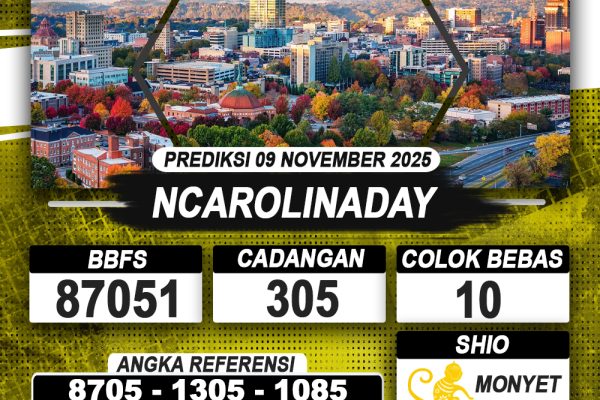 PREDIKSI NCAROLINADAY 09 NOVEMBER 2025 | PREDIKSI TOGEL KUNINGTOTO