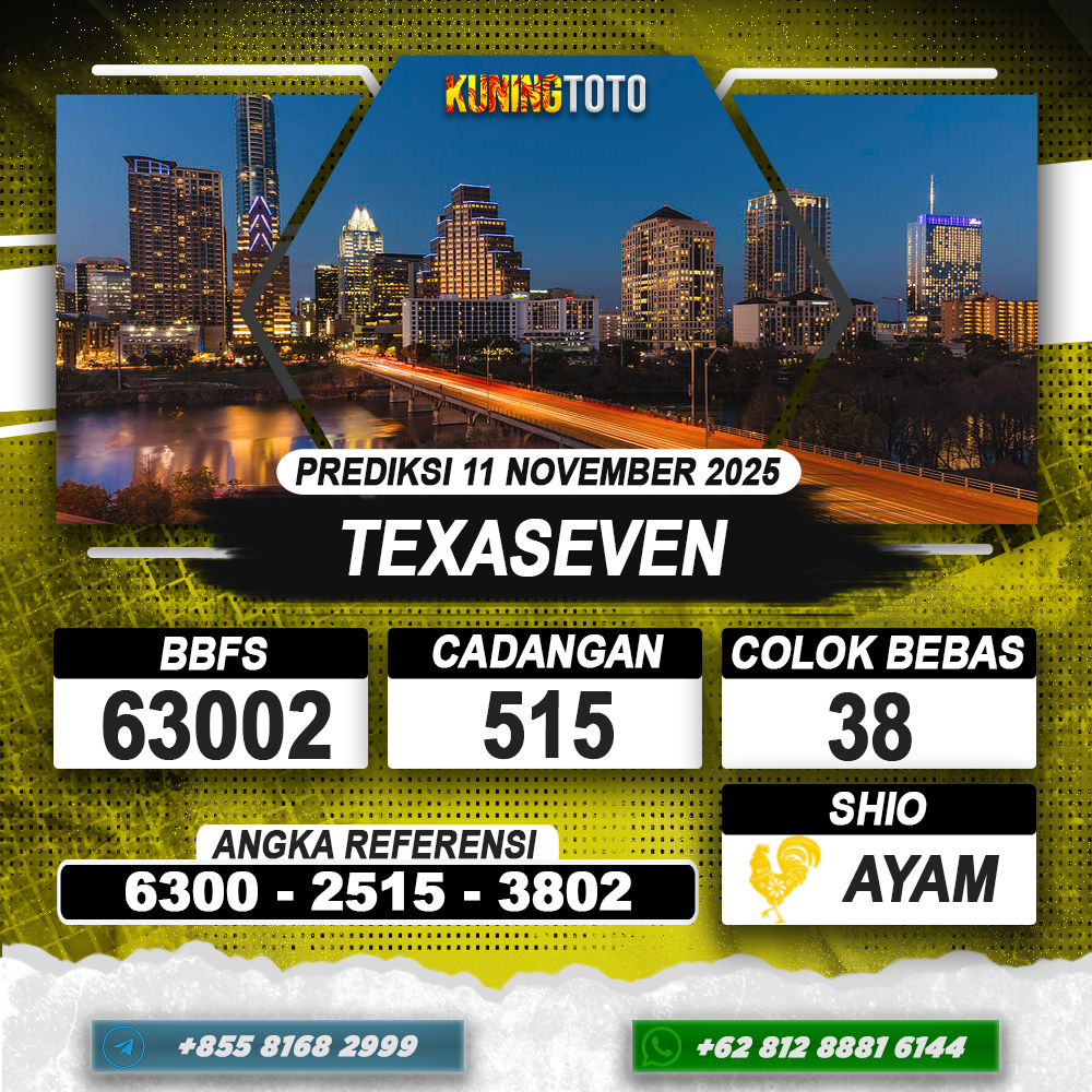 PREDIKSI TEXASEVEN 11 NOVEMBER 2025 | PREDIKSI TOGEL KUNINGTOTO