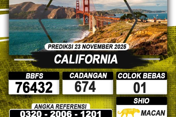 PREDIKSI CALIFORNIA 23 NOVEMBER 2025 | PREDIKSI TOGEL KUNINGTOTO