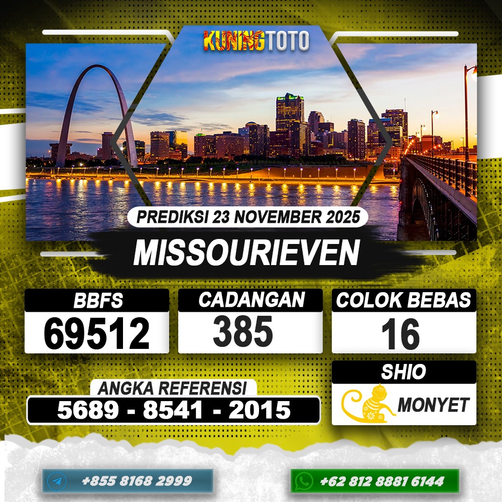 PREDIKSI MISSOURIEVEN 23 NOVEMBER 2025 | PREDIKSI TOGEL KUNINGTOTO