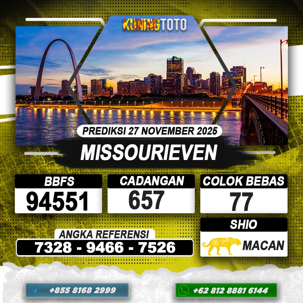PREDIKSI MISSOURIEVEN 27 NOVEMBER 2025 | PREDIKSI TOGEL KUNINGTOTO