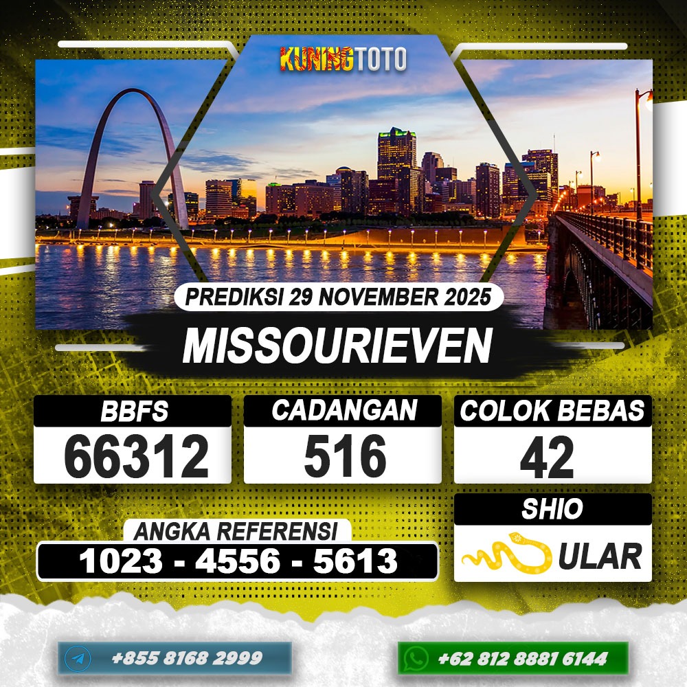 PREDIKSI MISSOURIEVEN 29 NOVEMBER 2025 | PREDIKSI TOGEL KUNINGTOTO