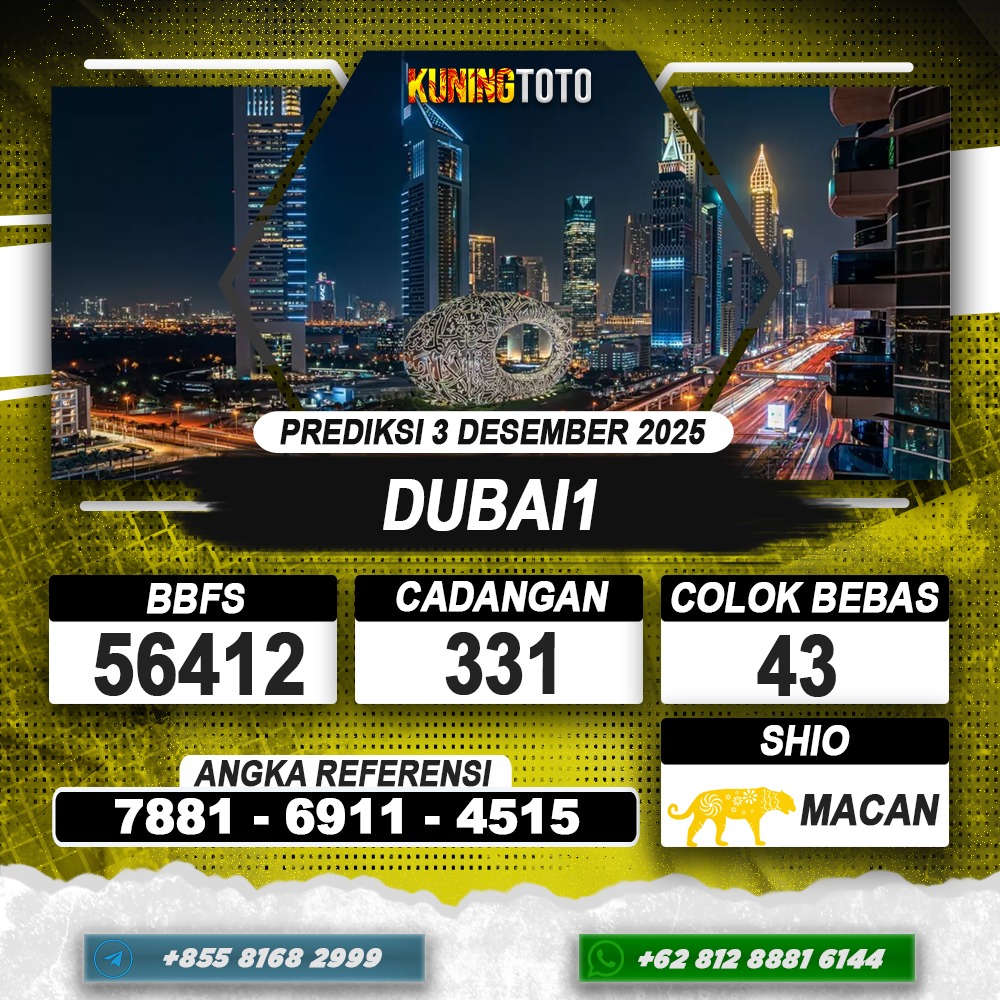 PREDIKSI DUBAI1 03 DESEMBER 2025 | PREDIKSI TOGEL KUNINGTOTO